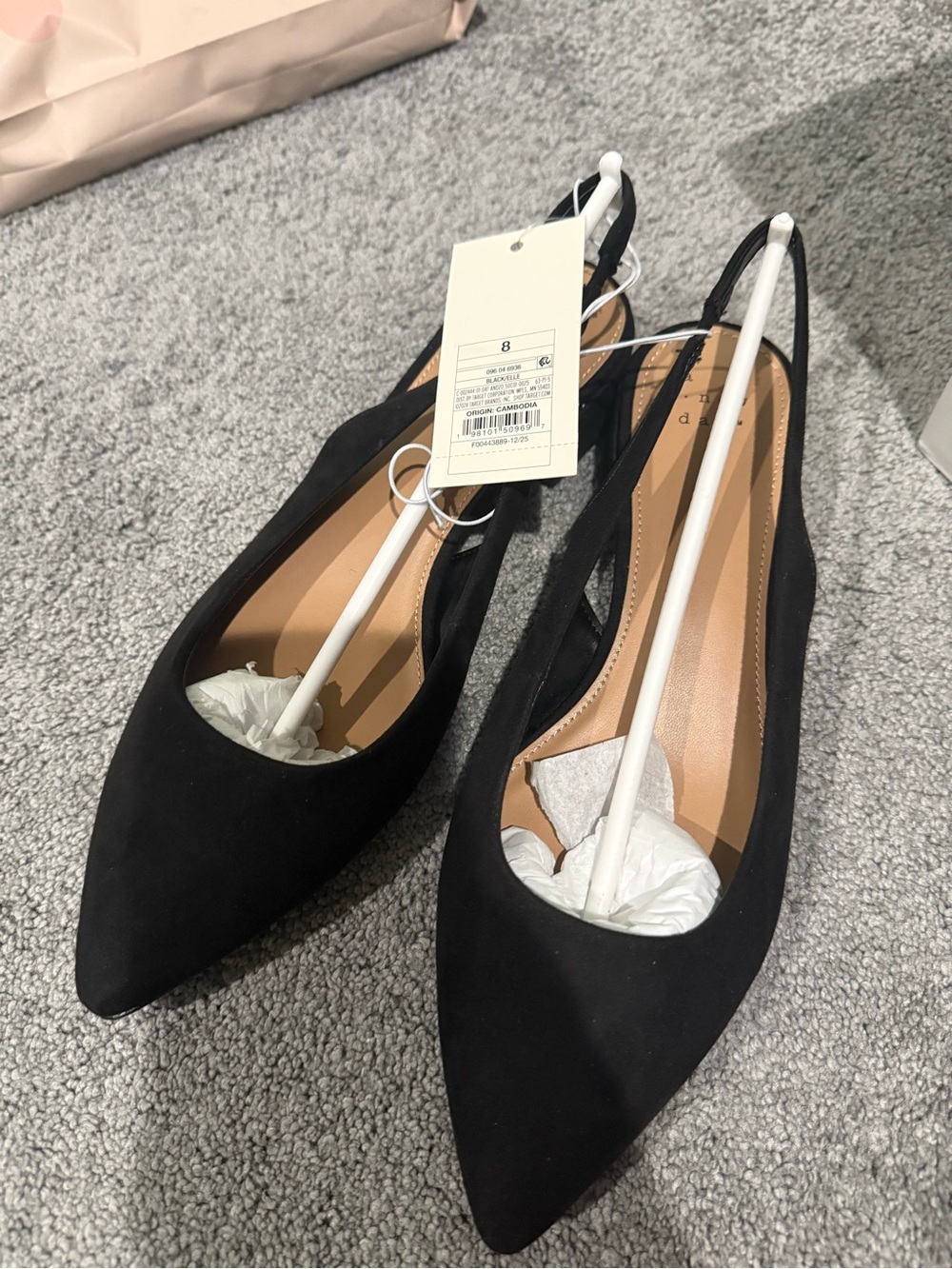 a new day Black Pointed Slingback Flats - Picture 2 of 4